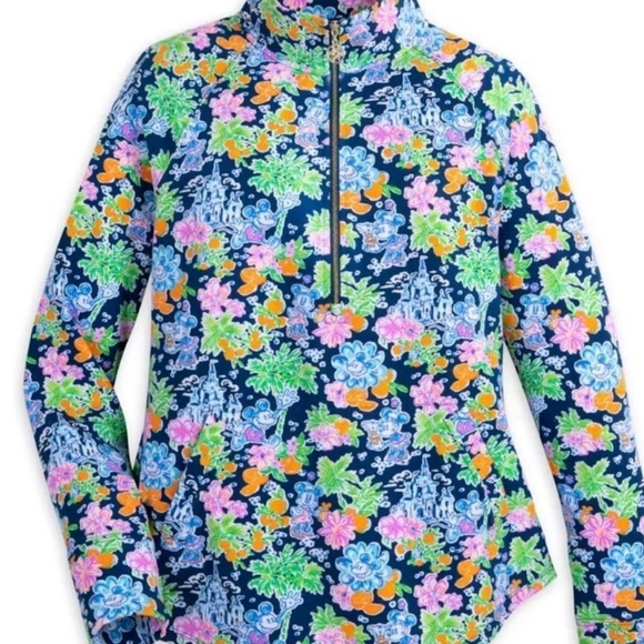 Lilly Pulitzer x Disney Women's Vibrant Floral 1/2 Zip - Picture 3 of 10